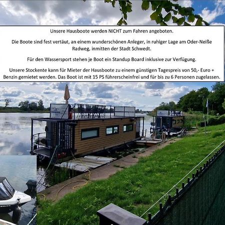 Готель Hausboote Unteres Odertal Hausboot Kranich Шведт Екстер'єр фото