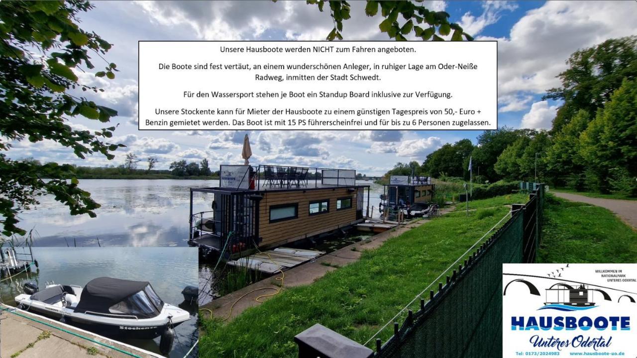 Готель Hausboote Unteres Odertal Hausboot Kranich Шведт Екстер'єр фото